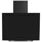 Vidaxl hotte murale 60 cm acier inoxydable et verre tremp noir
