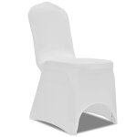 Vidaxl housse blanche extensible pour chaise 6 pices