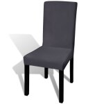 Vidaxl housse de chaise droite extensible 4 pcs anthracite