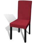 Vidaxl housse de chaise droite extensible 4 pcs bordeaux