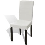 Vidaxl housse de chaise droite extensible 4 pcs crme