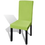 Vidaxl housse de chaise droite extensible 6 pcs vert