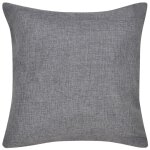 Vidaxl housses de coussin 4 pcs anthracite aspect de lin 80 x 80 cm