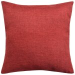 Vidaxl housses de coussin 4 pcs aspect de lin bordeaux 50x50 cm