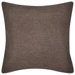 Vidaxl housses de coussin 4 pcs aspect de lin marron 40x40 cm