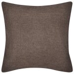 Vidaxl housses de coussin 4 pcs aspect de lin marron 80x80 cm