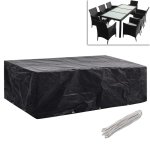 Vidaxl housses de salon de jardin 2 pcs rotin 10 ?illets 300x140 cm