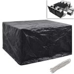 Vidaxl housses de salon de jardin 2 pcs rotin 8 ?illets 172x113 cm
