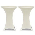 Vidaxl housse de table ?60cm crème extensible 2 pcs Vidaxl housse de table ?60cm crème extensible 2 pcs