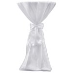 Vidaxl housse de table blanche avec ruban 60 cm 2 pices