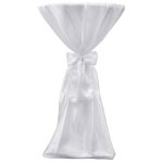 Vidaxl housse de table blanche avec ruban 70 cm 2 pices