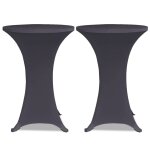 Vidaxl housse de table extensible 60 cm 2 pcs anthracite