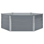 Vidaxl jardini�re 129 x 129 x 46 cm cm acier galvanis� gris