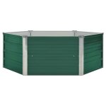 Vidaxl jardinire 129 x 129 x 46 cm cm acier galvanis vert