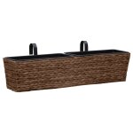 Vidaxl jardinières 2 pcs jacinthe d'eau marron Vidaxl jardinières 2 pcs jacinthe d'eau marron