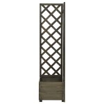 Vidaxl jardinière d'angle en treillis gris 40x40x150 cm bois de sapin Vidaxl jardinière d'angle en treillis gris 40x40x150 cm bois de sapin