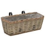 Vidaxl jardinière de balcon 2 pcs osier avec doublure en pe 40 cm Vidaxl jardinière de balcon 2 pcs osier avec doublure en pe 40 cm
