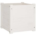 Vidaxl jardinire blanc 40x40x40 cm bois de pin massif