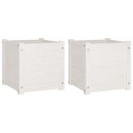 Vidaxl jardinires d'extrieur 2 pcs blanc 40x40x40 cm bois de pin