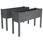 Vidaxl jardinires d'extrieur 2 pcs gris 110x31x70 cm bois de pin
