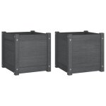 Vidaxl jardinires d'extrieur 2 pcs gris 40x40x40 cm bois de pin
