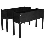 Vidaxl jardinires d'extrieur 2 pcs noir 110x31x70 cm bois de pin