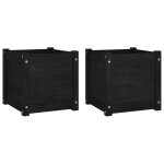 Vidaxl jardinires d'extrieur 2 pcs noir 40x40x40 cm bois de pin