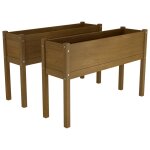 Vidaxl jardinires d'extrieur 2pcs marron miel 110x31x70cm pin massif