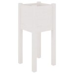Vidaxl jardinire d'extrieur blanc 31x31x70 cm bois de pin massif