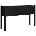 Vidaxl jardinire d'extrieur noir 110x31x70 cm bois de pin massif