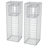 Vidaxl jardinière / poteau de panier de gabion 2 pcs acier 50x50x160 cm Vidaxl jardinière / poteau de panier de gabion 2 pcs acier 50x50x160 cm