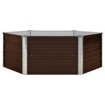 Vidaxl jardinire surleve marron 129x129x46 cm acier galvanis