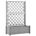 Vidaxl jardinire avec treillis 100x43x142 cm pp gris pierre