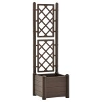 Vidaxl jardinière avec treillis 43x43x142 cm pp moka Vidaxl jardinière avec treillis 43x43x142 cm pp moka