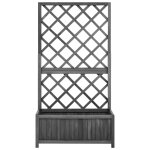 Vidaxl jardinière à treillis jardin noir 70x30x135 cm bois de sapin Vidaxl jardinière à treillis jardin noir 70x30x135 cm bois de sapin