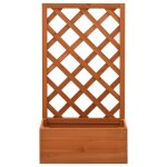Vidaxl jardini�re � treillis de jardin orange 50x25x90cm bois de sapin