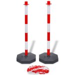 Vidaxl jeu de 4 poteaux  chane et 2 chanes en plastique 10m chacune