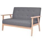 Vidaxl jeu de canap 2 pcs tissu gris fonc