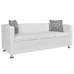 Vidaxl jeu de canap  2 places et  3 places cuir synthtique blanc