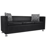 Vidaxl jeu de canap  2 places et  3 places cuir synthtique noir