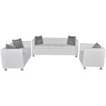 Vidaxl jeu de canap  2 places et  3 places et fauteuil blanc