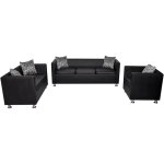 Vidaxl jeu de canap  2 places et  3 places et fauteuil noir