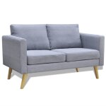 Vidaxl jeu de canap  2 places et  3 places tissu gris clair