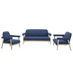 Vidaxl jeu de canapé pour 6 personnes 3 pcs tissu bleu Vidaxl jeu de canapé pour 6 personnes 3 pcs tissu bleu