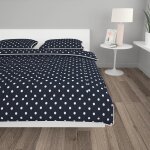 Vidaxl jeu de couette 3 pcs tissu bleu fonc� 200x220 / 60x70 cm