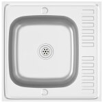 Vidaxl jeu d'vier de cuisine et gouttoir argent 600x600x155 mm inox