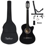 Vidaxl jeu de guitare 12 pcs acoustique western avec 6 cordes noir 38 Vidaxl jeu de guitare 12 pcs acoustique western avec 6 cordes noir 38