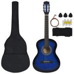 Vidaxl jeu de guitare classique d'enfant et dbutant 8pcs bleu 3 / 4 36