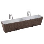 Vidaxl jeu de jardinières de balcon trapèze rotin 80 cm 2 pcs marron Vidaxl jeu de jardinières de balcon trapèze rotin 80 cm 2 pcs marron