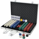 Vidaxl jeu de poker avec 1000 jetons aluminium